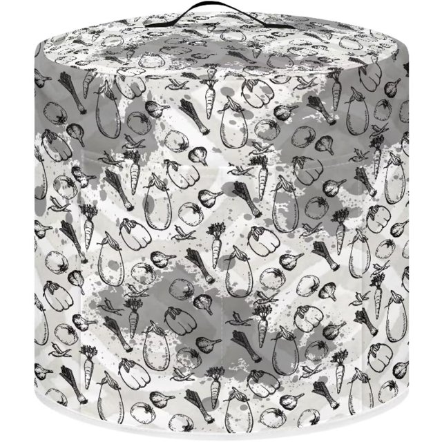 Small Kitchen Appliance Covers Pressure Cooker Dust Cover for 6 Quart Pressure Cooker Air Fryer Rice Cooker Kitchen Appliance Keep Appliance Clean, Vegetable Sketch