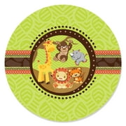 Funfari - Fun Safari Jungle - Party Circle Sticker Labels - 24 Count