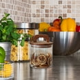 thumbnail image 2 of Glass Food Storage Container with Wooden Lid Canister Kitchen Glass Canister Sugar Container, 2 of 8