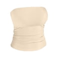 thumbnail image 6 of WTXUE Womens Strapless Tube Tops Basic Tee Shirts Sleeveless Bandeau Going Out Crop Tops Slim Fit Tee Tops Tank Casual Short Shirts Tight Shirts Summer Outfits Beige L, 6 of 6