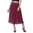 thumbnail image 2 of Rayon Womens Skirts Gauze High Waist Skirt for Women Solid Midi Skirt for Ladies Long Knee Length Girls Fashion Online By Oussum, 2 of 6