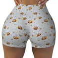thumbnail image 2 of Lsque Bee Pattern High Waisted Biker Shorts for Women-Tummy Control Fitness Athletic Workout Running Yoga Gym Shorts,Moisture-Wicking-X-Large, 2 of 9