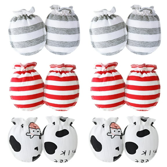 TELOLY 6Pcs Baby Mittens,Quality Material Baby Mittens Newborn,Elegant Design Baby Mittens 0-6 Months,Style1