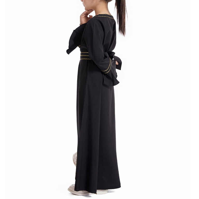 cotton muslim dress Muslim Women's Soft Stretch Two Piece Open Abaya & Dress Set