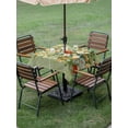 thumbnail image 5 of Square Outdoor Tablecloth with Umbrella Hole Summer Wildflowers Outside Table Cloth Waterproof Patio Table Cover Pastoral Oil Painted Retro Art Zipper Tablecloths for Picnic Party Camping 54x54 Inch, 5 of 8
