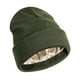 thumbnail image 1 of Gorro de punto de invierno con forro de satén y diseño con puños, suave, unisex Verde, 1 of 9