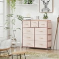 thumbnail image 5 of GIKPAL Fabric Dresser with Wood Top, Storage Tower for Bedroom & Closet, Pink, 5 of 9