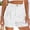 A605 White, variant on Linen Dress Shorts for Women High Waisted Button Fly Pleated Shorts Elegant A-Line Office Trousers Solid Color Business Casual Work Fashion Outfits