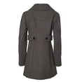 thumbnail image 2 of Womens Mid-Length Single Breasted Wool Look Dress Coat with Pockets - Charcoal (X-Large), 2 of 3