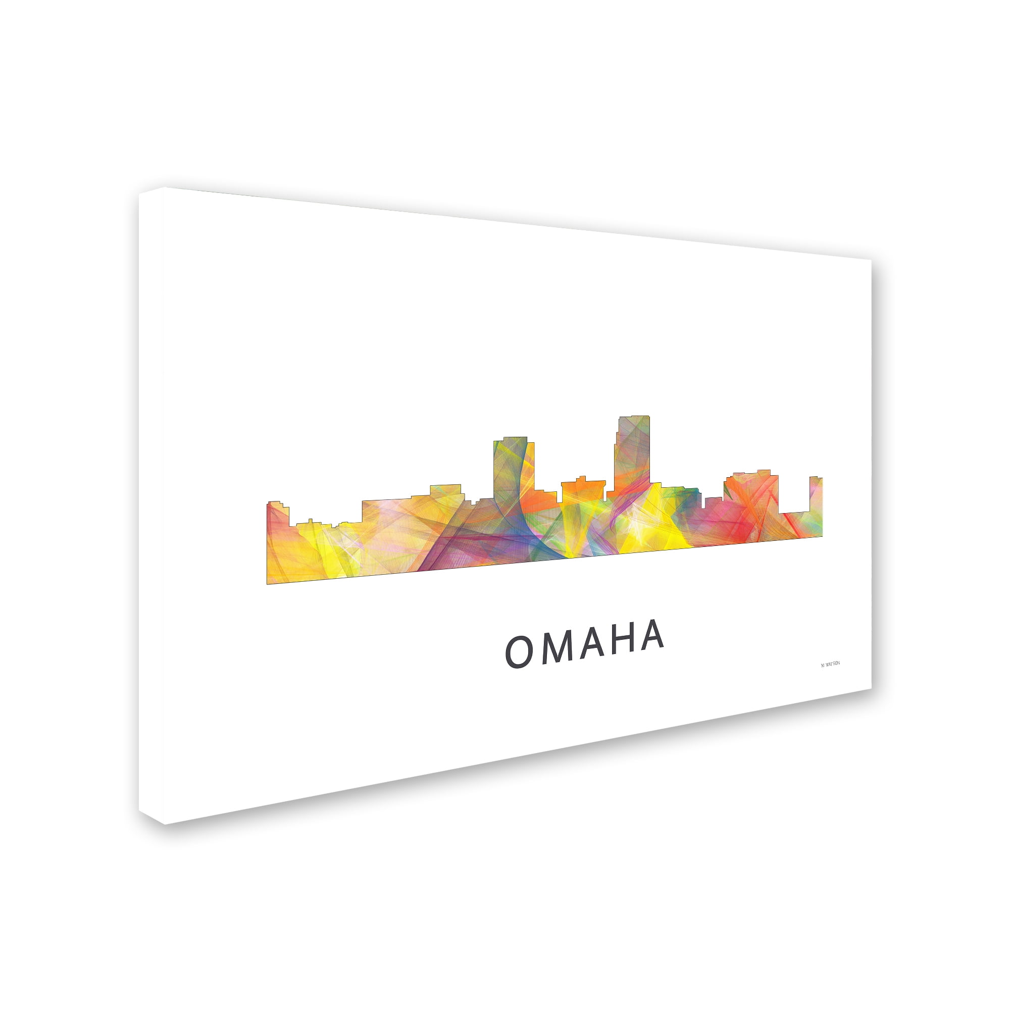 Trademark Fine Art 'Omaha Nebraska Skyline WB-1' Canvas Art by Marlene Watson