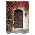 thumbnail image 1 of Moroccan Stall Shower Curtain, Old Wooden Door Surrounded by Flowers European Medieval Entrance Italy Artful Print, Fabric Bathroom Set with Hooks, 54W X 78L Inches, Multi, by Ambesonne, 1 of 1