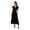 Black-L, variant on Elegant and Casual V-Neck Pleated Dress with Zipper and Back Tie Flowy Party Dresses