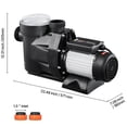 thumbnail image 4 of VEVOR Above Ground Pool Pump, 2.5 HP, 148 GPM Max Flow Single Speed Swimming Pool Pump,220V 3450 RPM 62 ft Max Head Lift with PP Shell Strainer Basket, 122°F Max Water Temperature,for Hot Tubs Spas, 4 of 9