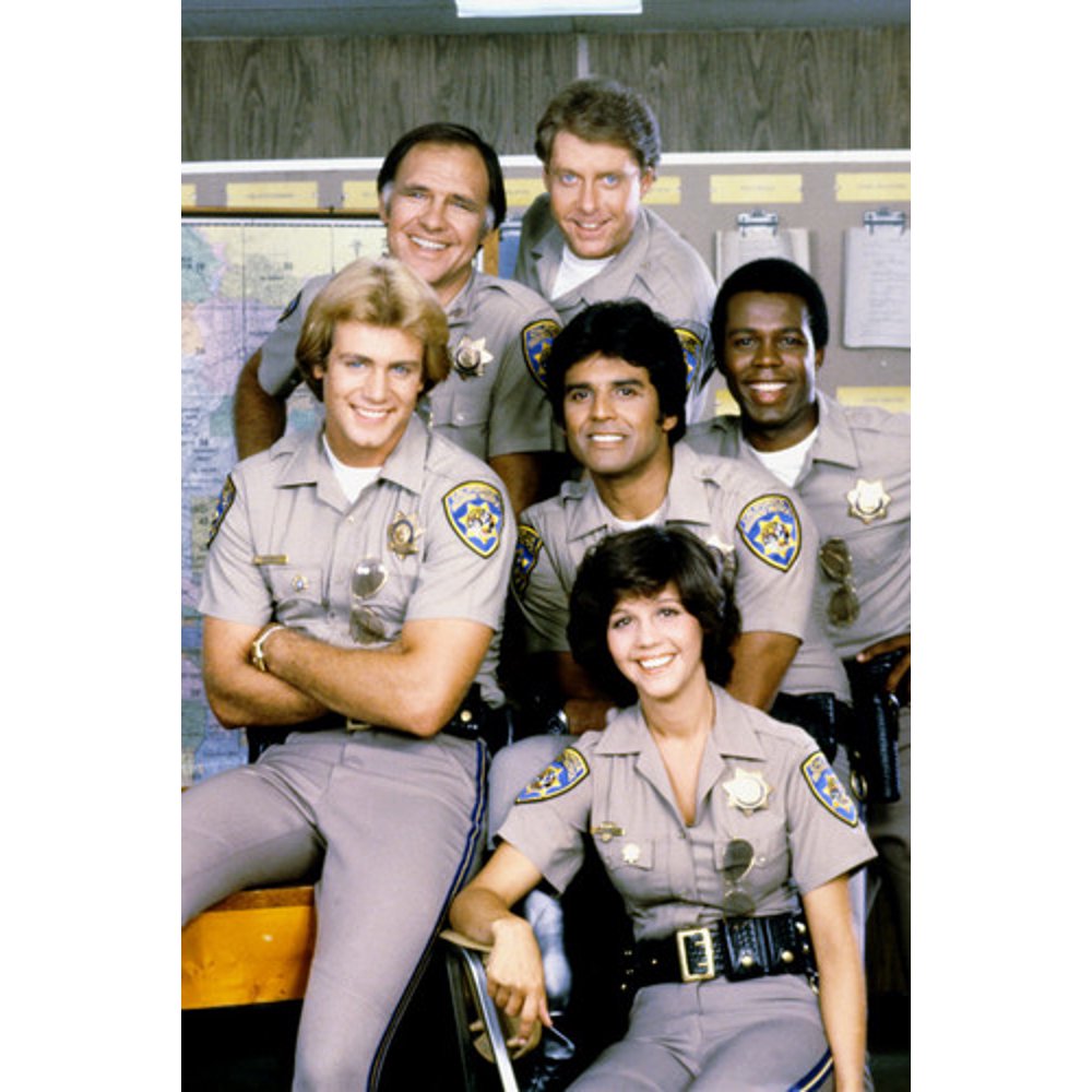 Tina Gayle Erik Estrada Robert Pine TV Cast Tom Reilly Chips 24x36