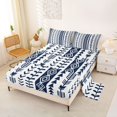 thumbnail image 2 of jejeloiu Nautical Geometric Bed Sheets For Girls,Bold Tribal Full Size Sheets,Navy White,4 Pieces,1 Flat Sheet, 1 Fitted Sheet and 2 Pillowcases, 2 of 6