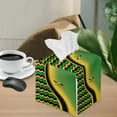 thumbnail image 2 of ZUXONGSY Jamaica Flag Square Tissue Box Covers 2 Pcs Modern PU Leather Tissue Box Holder Portable Facial Paper Organizer Dispenser Customized Printed Tissue Cover Stylish Home Decor, 2 of 7