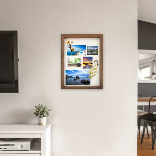 OULII 1Set Shadow Box Photo Frame Large Size 17.7X12.9X1.8In for Home Decoration and Giving