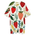 thumbnail image 3 of Sweet Summer Strawberry Pattern Art Sleepshirts For Sleeping Travels Loose Sleepdress Pajama Dress Soft Nightdress Sleepwear, 3 of 7