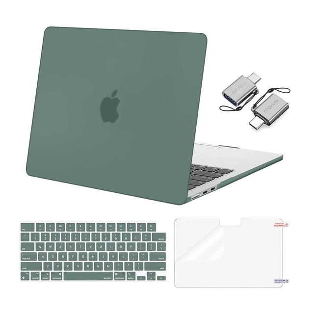 Funda MOSISO compatible con MacBook Air de 13,6 pulgadas, color verde esmeralda