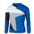 thumbnail image 2 of DPTALR Décontracté Hommes Couleur Vent Bas Col Rond Chandail à Capuchon Manches Longues Blouses à Col Rond, 2 of 5