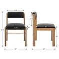 thumbnail image 7 of Guyou Farmhouse Dining Chair Set of 2, Linen Upholstered Kitchen Chair with Adjustable Back, Wooden Armless Accent Side Chair, Charcoal, 7 of 7