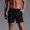 Black, variant on WWV Men Shorts Summer Elastic Waist Pocket Button Shorts Solid Color Casual Comfy Loose Fit Beach Travel Pants Black L