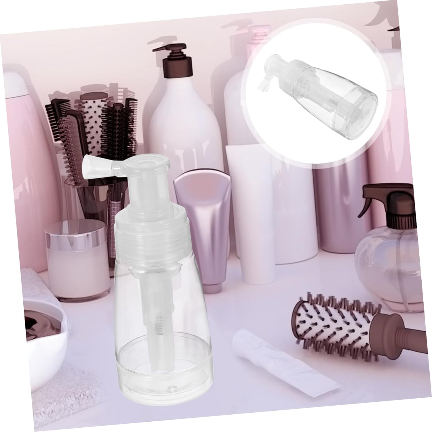 2 Pack Refillable Powder Spray Bottle 5.8 Oz Transparent Plastic Dry Powder Puffer For Hair Styling Travel Makeup Application Dry Shampoo Dispenser
