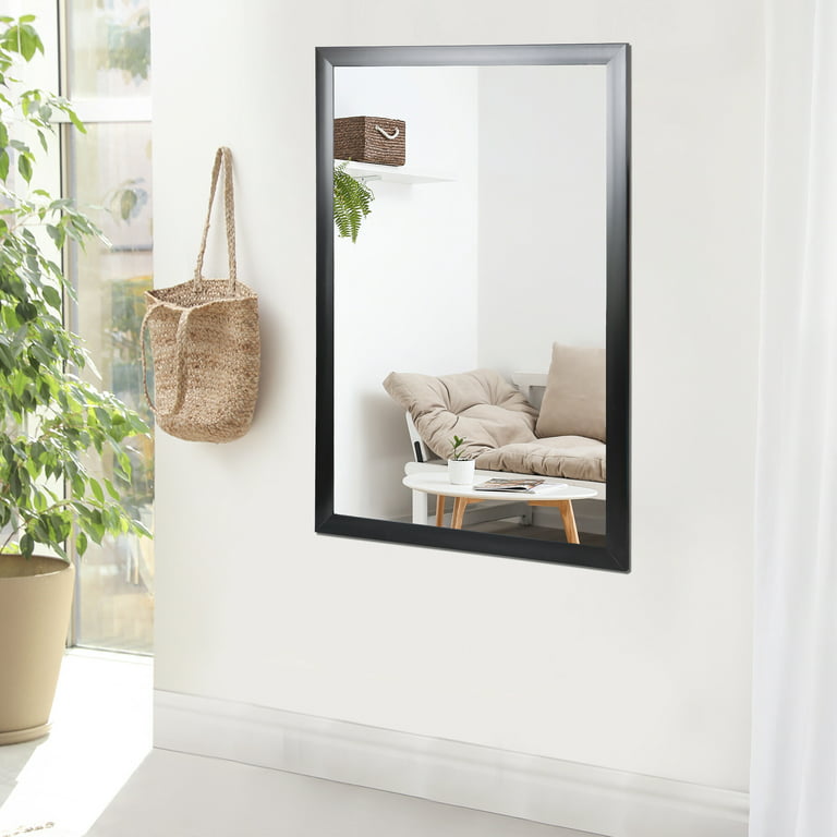 HomGarden 24x36Inch Rectangle Modern Wall Mirror Black Bathroom Vanity  Mirror 
