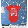 thumbnail image 3 of Shop4Ever Oh Don't Look at Me That Smell is My Dad Baby's Bodysuit Infant Cotton Romper 6 Months Red, 3 of 5