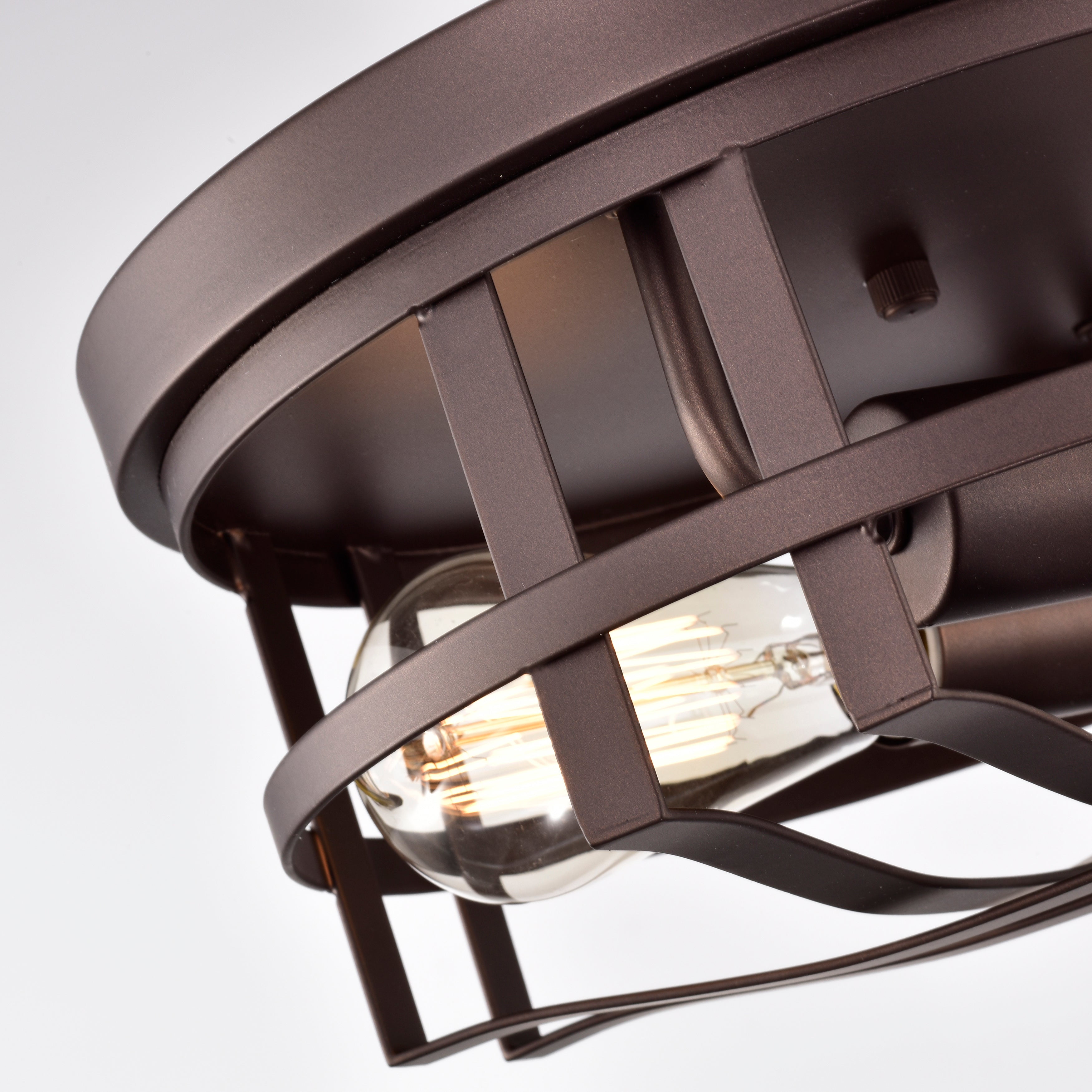 Radiance Goods Industrial 2 Light Oil Rubbed Bronze Ceiling Flush Fixture 12" Wide