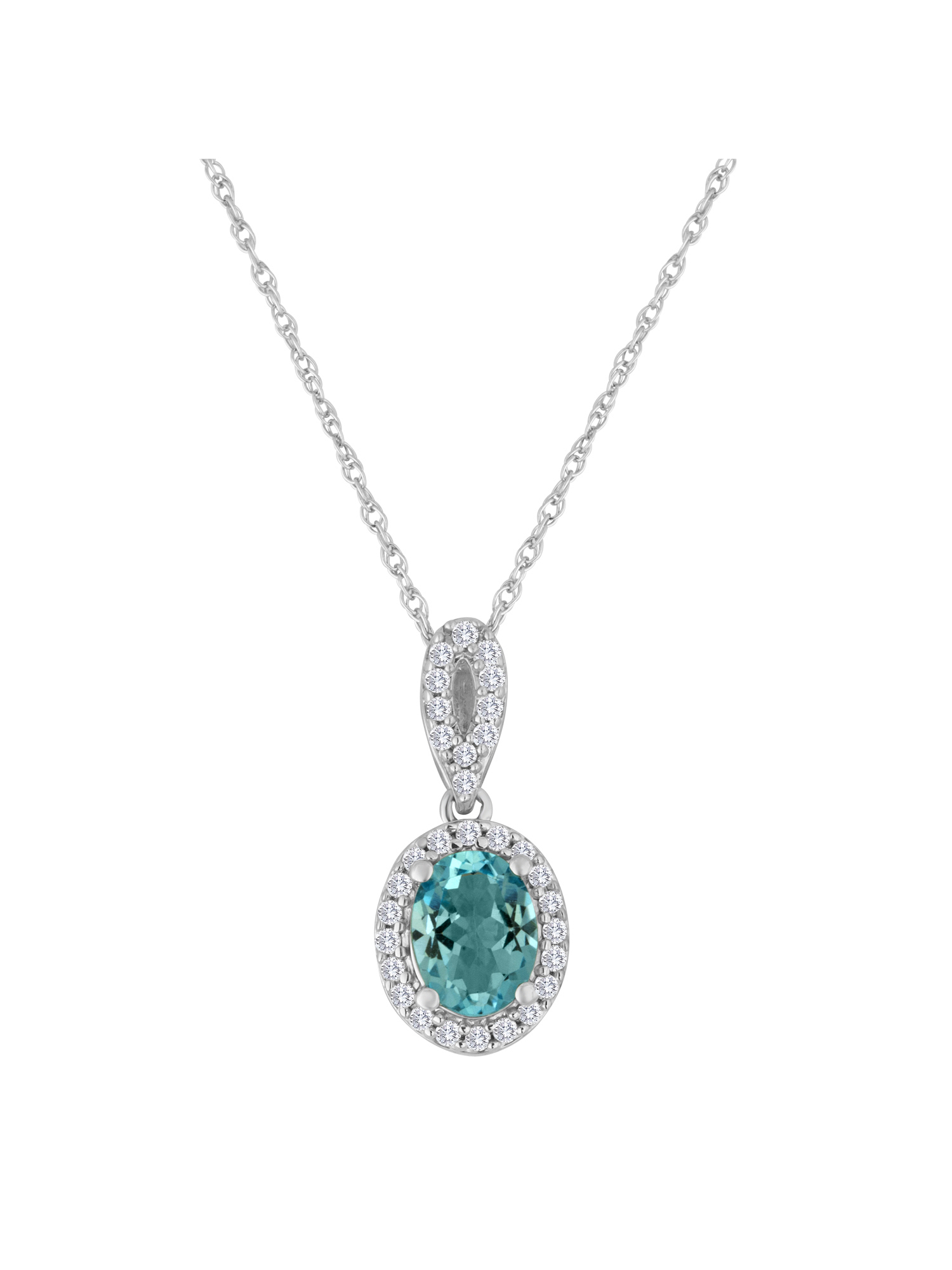 Ladies Brilliance Fine Jewelry Women's Blue Topaz Sterling Silver Earring, Ring and Pendant Set, 18"