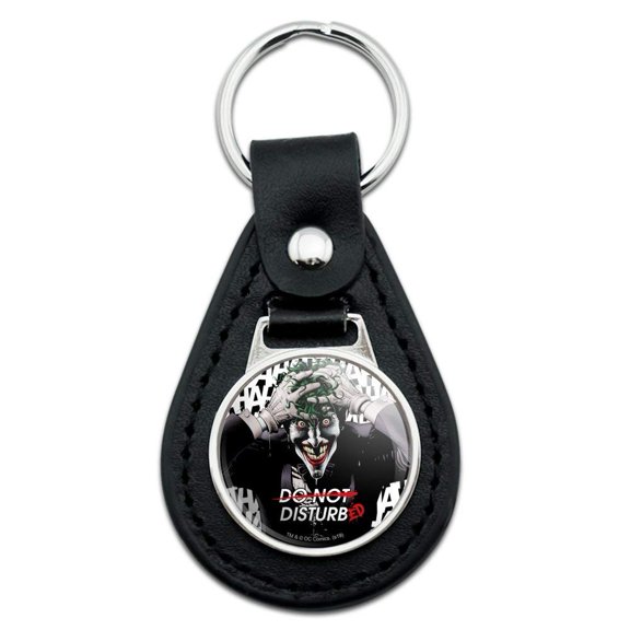 Black Leather Batman Disturbed Joker Keychain