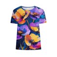thumbnail image 5 of Camisas de Manga Larga para las Mujeres Suelto Ajuste Impreso Verano Sexy Cuello Redondo Superior, Poliéster Regular, 5 of 5