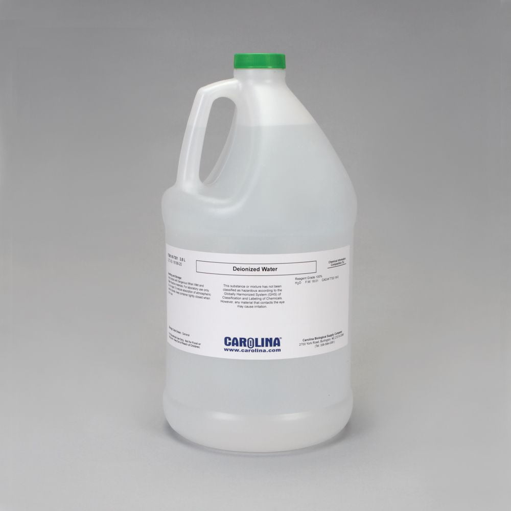 Water, Deionized, Reagent Grade, 3.8 L