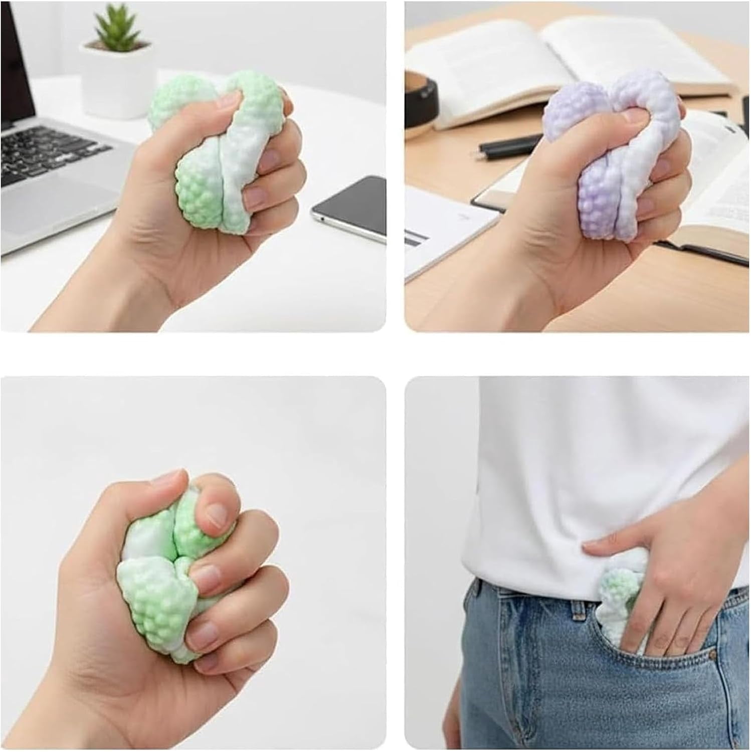 Smushers Squishy, Mochi Stress Ball Crunchy, Crunchy Squishy, Popping Bead Filled, Portable Soft Ice Skin Ball, Slow Rebound Sensory Squeeze Balls for Anxiety Relief (Orange)