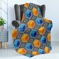 thumbnail image 4 of Abstract Soft Flannel Fleece Throw Blanket, Pattern of Rhythmic Optical Illusion Cubes and Rhombus Motifs in Lively Tones, Cozy Plush for Indoor and Outdoor Use, 60" x 80", Multicolor, by Ambesonne, 4 of 5