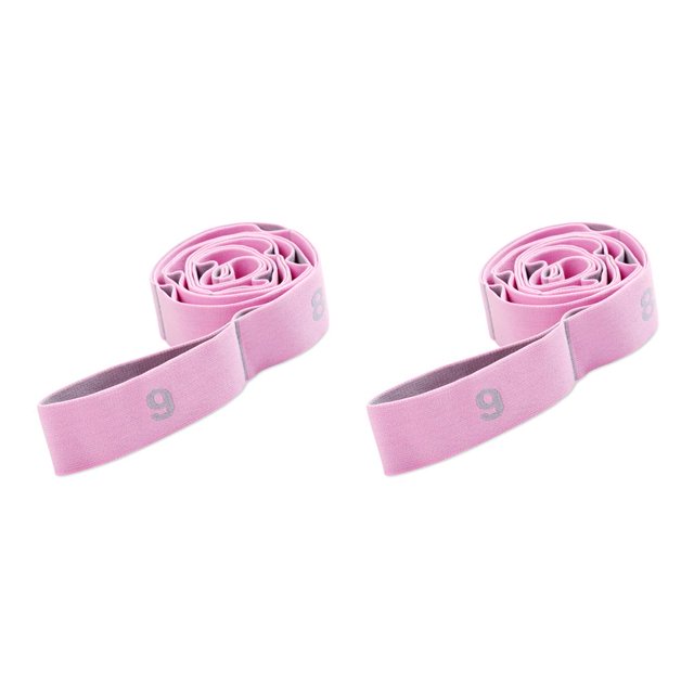 Sonducket Cinturón de estiramiento portátil deportes de baile Fitness banda de resistencia elástica entrenamiento práctica multifunción para Rosado 2piezas