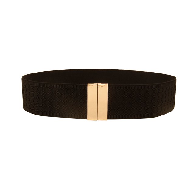 Cinturón elástico para mujer, cintura ancha elástica, ajustado, adelgazante, para vestir, camisa, abrigo, cintura exterior negra, universal