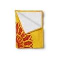 thumbnail image 2 of Mandala Soft Flannel Fleece Throw Blanket, Wavy Strokes Joining Intersecting Sun Like Elongated, Cozy Plush for Indoor and Outdoor Use, 70" x 90", Earth Yellow Vermillion, by Ambesonne, 2 of 5