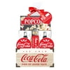 Coca Cola Wooden Crate with Glasses, Bottle Opener, Coasters, and Popcorn