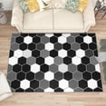 thumbnail image 2 of 3x5 Rug, Geometric Door Mat Washable Non Slip Soft for Entryway, Black and White Honeycomb Rug, Modern Carpet, Geometric Home Decor & Gifts, 2 of 7