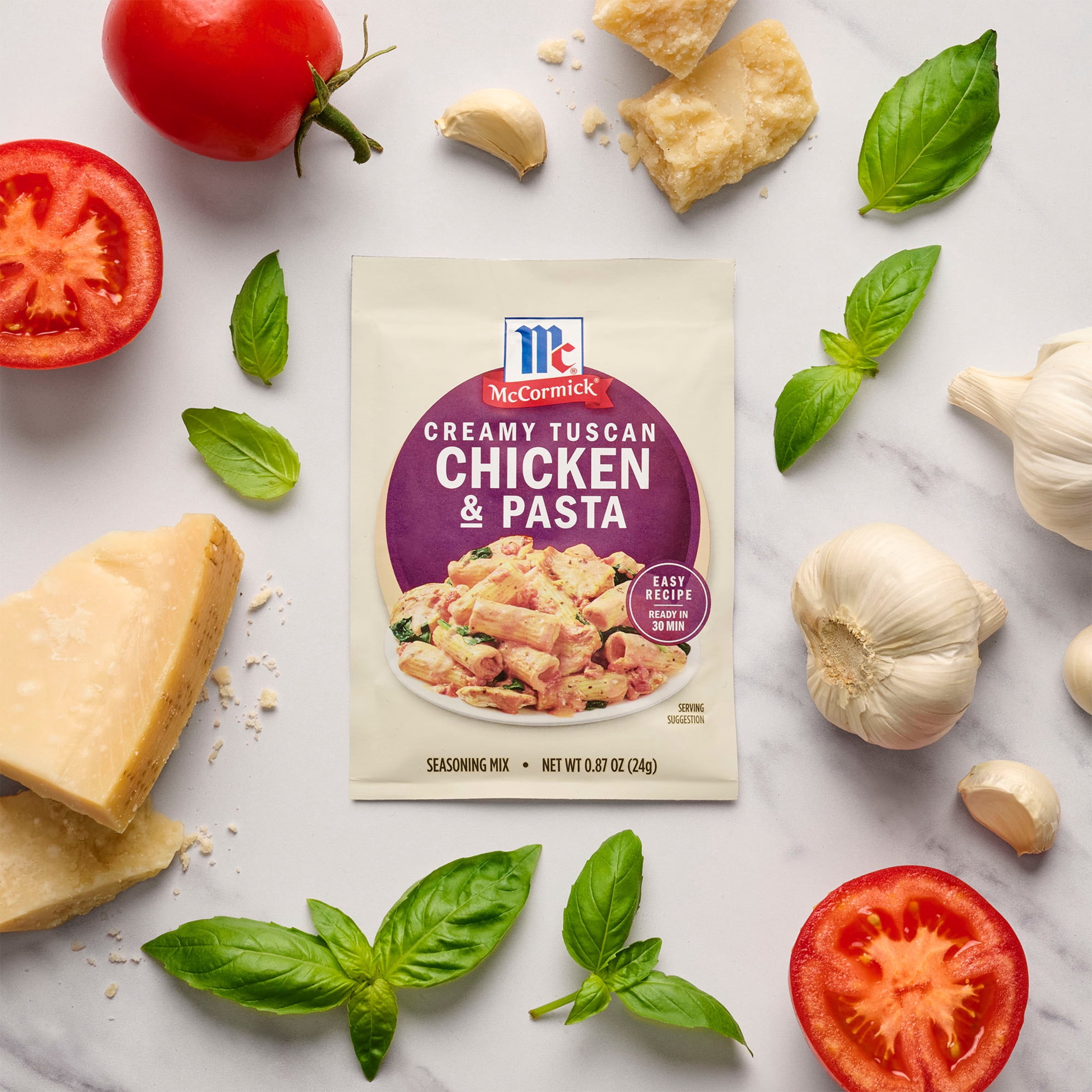 (12 pack) McCormick Creamy Tuscan Chicken & Pasta Seasoning Mix, 0.87 oz Packet