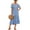 Blue, variant on Women's Plaid Off Shoulder Tiered Midi Dress Flutter Short Sleeves Ruffle Neckline A Line Hem 95% Polyester 5% Spandex