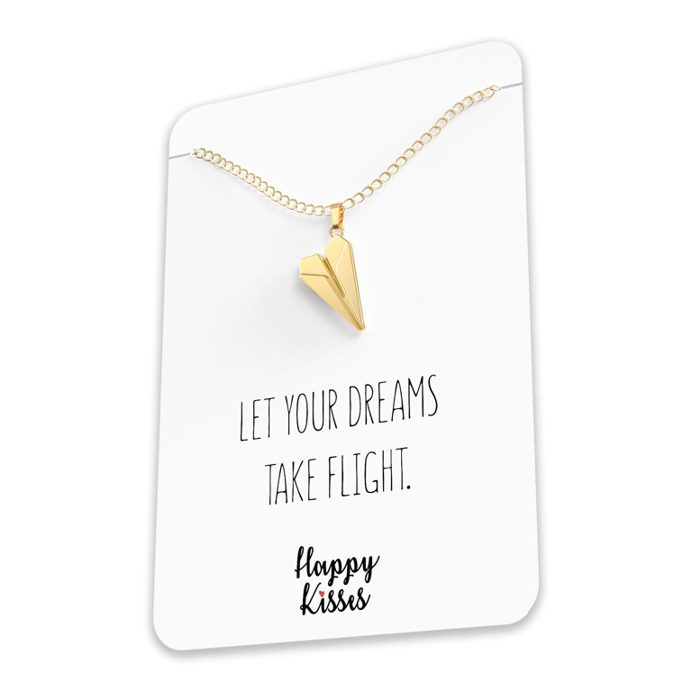Paper Airplane Necklace – Cute Airplane Charm Pendant for Dreamer