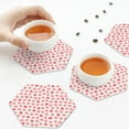 thumbnail image 4 of Leather Coasters with Heat-resistant for Drinks, Pink Hearts1 -标题2 Hexagon, 4 of 5