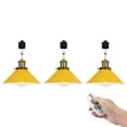 thumbnail image 1 of FSLiving Suspension de Rail Type J à Angle Réglable avec Télécommande, Douille en Cuivre E26 avec Abat-Jour en Métal Jaune, Lampe à Intensité Réglable, Changement de Couleur et Minuterie pour Magasin (Rail de Plafond Vendu Séparément) - 3 Lumières, 1 of 9