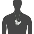 thumbnail image 2 of Large Heavy Sterling Silver Eagle Pendant Necklace 31 Grams 3 Inches with Diamond Cut Finish and 24 Inch Figaro Chain, 2 of 3