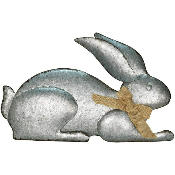 Metal Easter Rabbit Decor, Indoor Outdoor Standing Easter Bunny Decor
