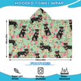 thumbnail image 2 of Rottweiler with Pioneer Flower Hooded Bath Towel，60"x35" for Ages 3 To 12 Kids, Quick Dry Lightweight Soft Microfiber Hood Beach Towel Cover Up for Kids, 2 of 7