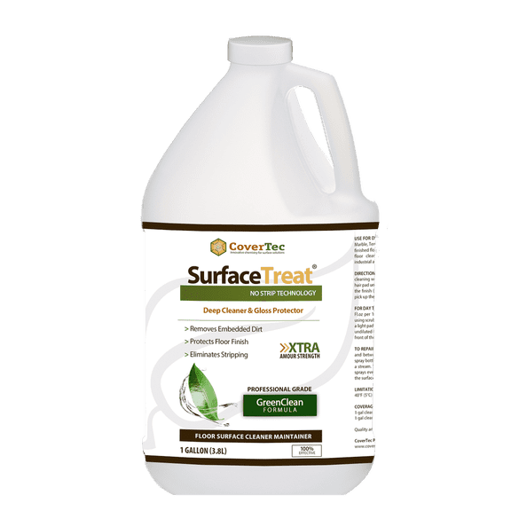 SurfaceTreat Deep Cleaner & Floor Protector, One-Step Green Floor Cleaner, Anti-Slip Clear Finish, Commercial Grade, 1 Gallon